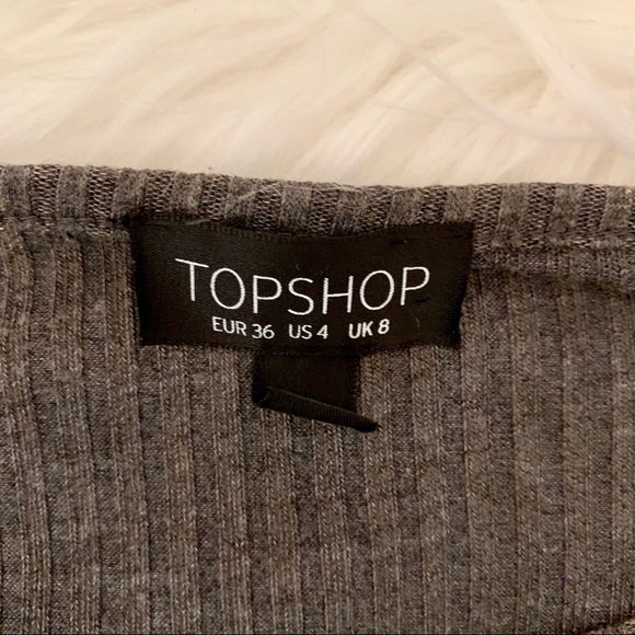 MOVING SALE! Gray Ribbed Topshop Crop Top - Picture 8 of 8
